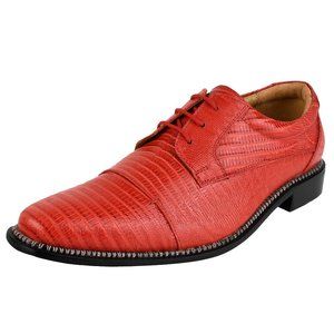 Jostin Genuine Leather Lizard Print Oxford Dress Shoes